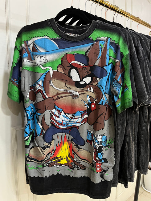 Charcoal Grey Animated Print Oversize T-shirts